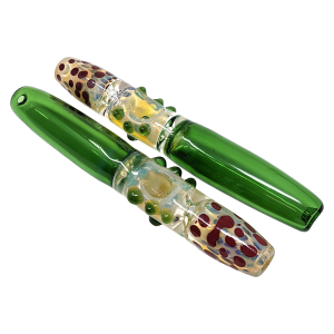 7.5" Silver Fumed Half Color Half Polka Dot Double Pinch Steamroller Hand Pipe - (Pack of 2) [STJ93]